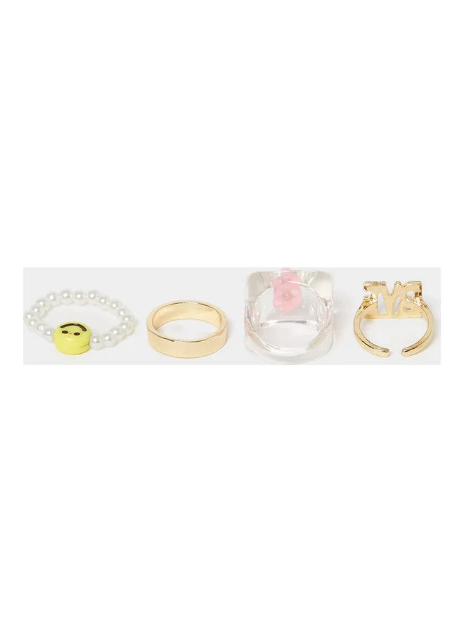 Styli Set of 4 - Smiley Detail Assorted Rings