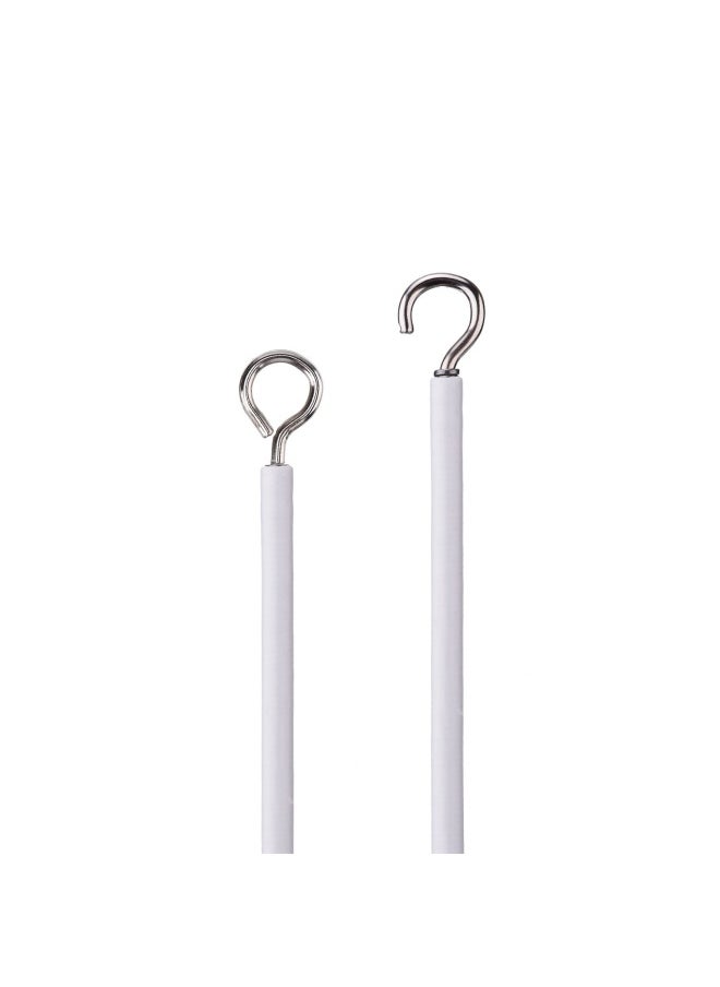 3 Meter Curtain Wire With 6 Pack Self-Adhesive Hooks 4 Pairs Of Hooks And Eyes For Net Curtain Rods