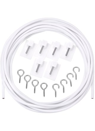 3 Meter Curtain Wire With 6 Pack Self-Adhesive Hooks 4 Pairs Of Hooks And Eyes For Net Curtain Rods - pzsku/Z8AEE122A94BADD0A5DC9Z/45/_/1721976473/97ff9dd3-b9db-4c90-8c84-d2d435c1aba9