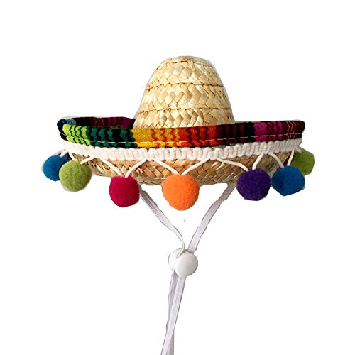 Crazy Night Mini Sombrero Top Hat Headband Tiny Straw Hat Small Sombreros for Dog CatMexican Fiesta Birthday Party Supplies Table Decoration - Image 1