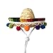 Crazy Night Mini Sombrero Top Hat Headband Tiny Straw Hat Small Sombreros for Dog CatMexican Fiesta Birthday Party Supplies Table Decoration - Image 3