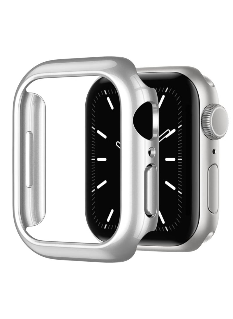 LIXES - Compatible for Apple Watch Case 45mm Series 7/8/9, Shockproof Ultra-Thin Hard PC Bumper Case All-Around Edge Protective Cover Frame, No Screen Protector for iWatch Accessories - Silver - Image 1