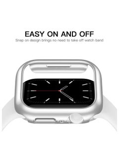 LIXES Compatible for Apple Watch Case 45mm Series 7/8/9, Shockproof Ultra-Thin Hard PC Bumper Case All-Around Edge Protective Cover Frame, No Screen Protector for iWatch Accessories - Silver  - Image 3