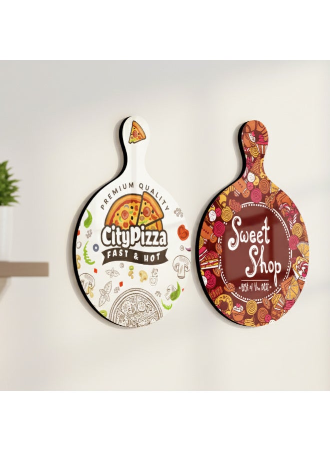 لوحتان ديكور حائط دائريتان من خشب MDF مقاس 28×20 سم، بطباعة لامعة مع طبقة حماية، خفيفة الوزن وتُثبَّت بدون حفر باستخدام دبل فيس، تصميم أنيق يدوم طويلاً - Image 1