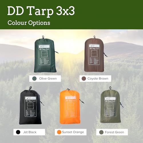 DD HAMMOCKS - DD Tarp 3x3 - Coyote Brown (10ft x 10ft) - 100% Waterproof - Lightweight & Multifunctional Rainfly Tarp Tent Shelter for Camping & Travel Adventure - Image 3