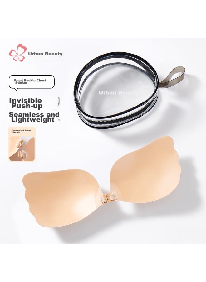 Urban Beauty Dushiliren Invisible Bra, Push-up, Wireless, Wedding Dress, Swimsuit, Underwear, Bra, Anti-slip, Anti-exposure, Wing-shaped Breast Pads, D  - Image 1
