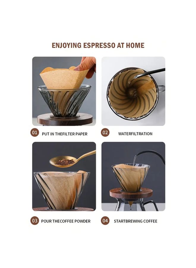 400ml Pour Over Coffee Maker Dripper Set Glass Hand Drip Pot Portable Funnel Home Office - Image 5