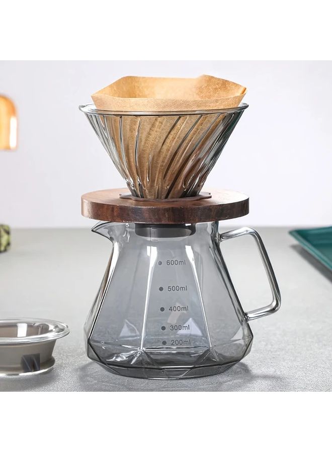 400ml Pour Over Coffee Maker Dripper Set Glass Hand Drip Pot Portable Funnel Home Office - Image 4