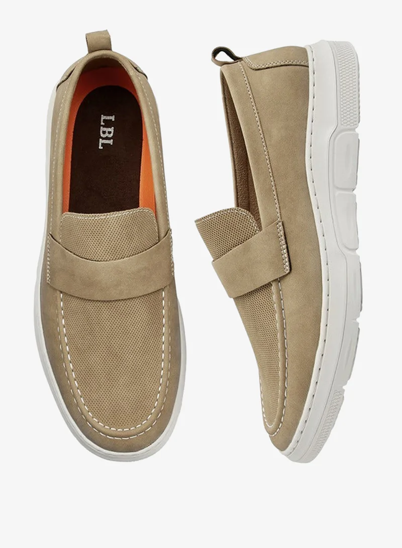 LBL by Shoexpress Solid Slip-On Loafers With Pull Tabs