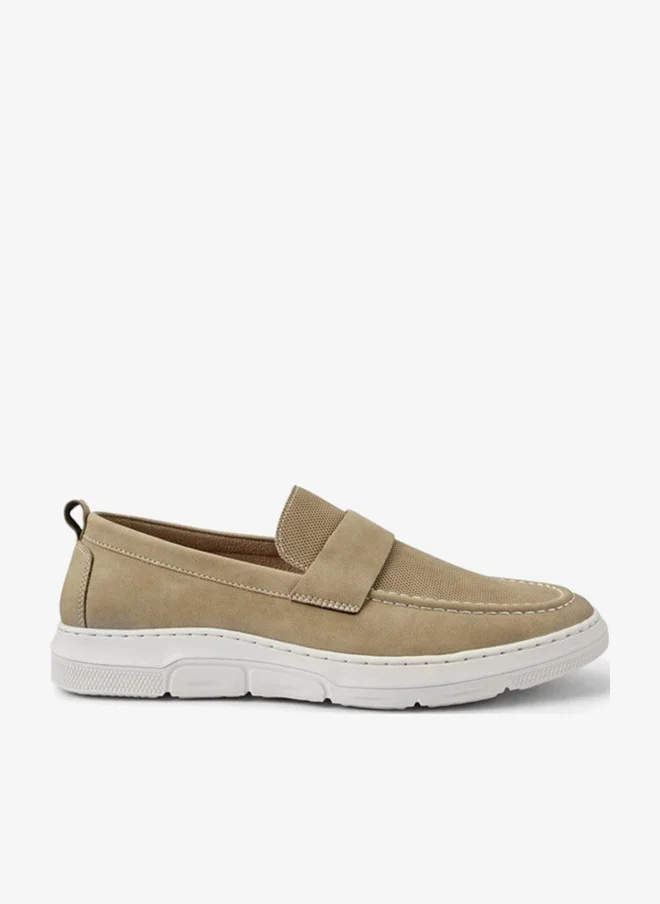 LBL by Shoexpress Solid Slip-On Loafers With Pull Tabs