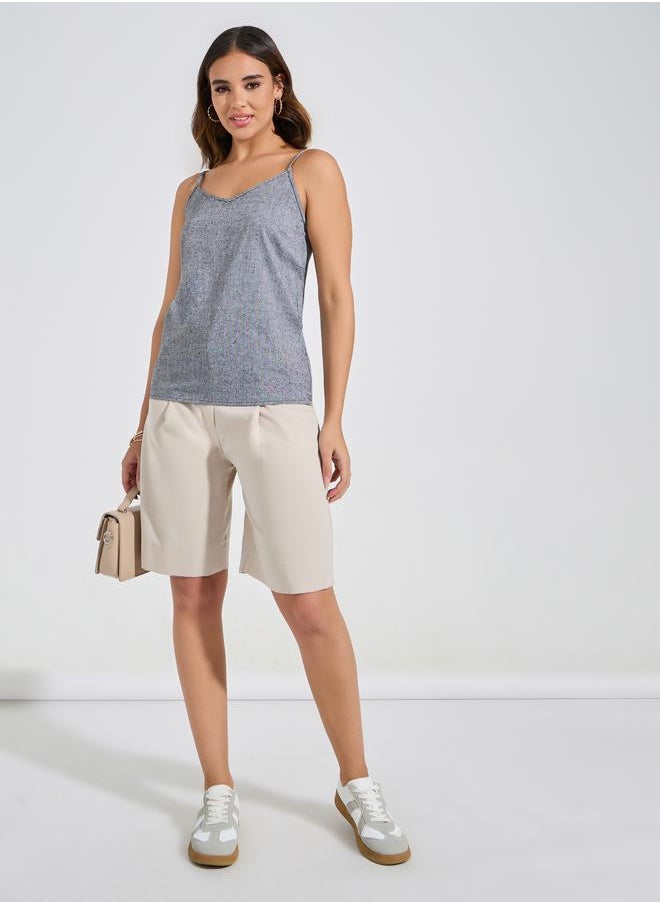Styli - Solid Chambray Cami Top - Image 1
