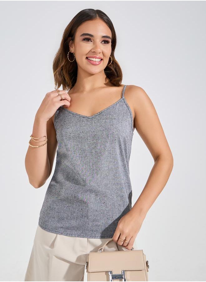 Styli - Solid Chambray Cami Top - Image 1