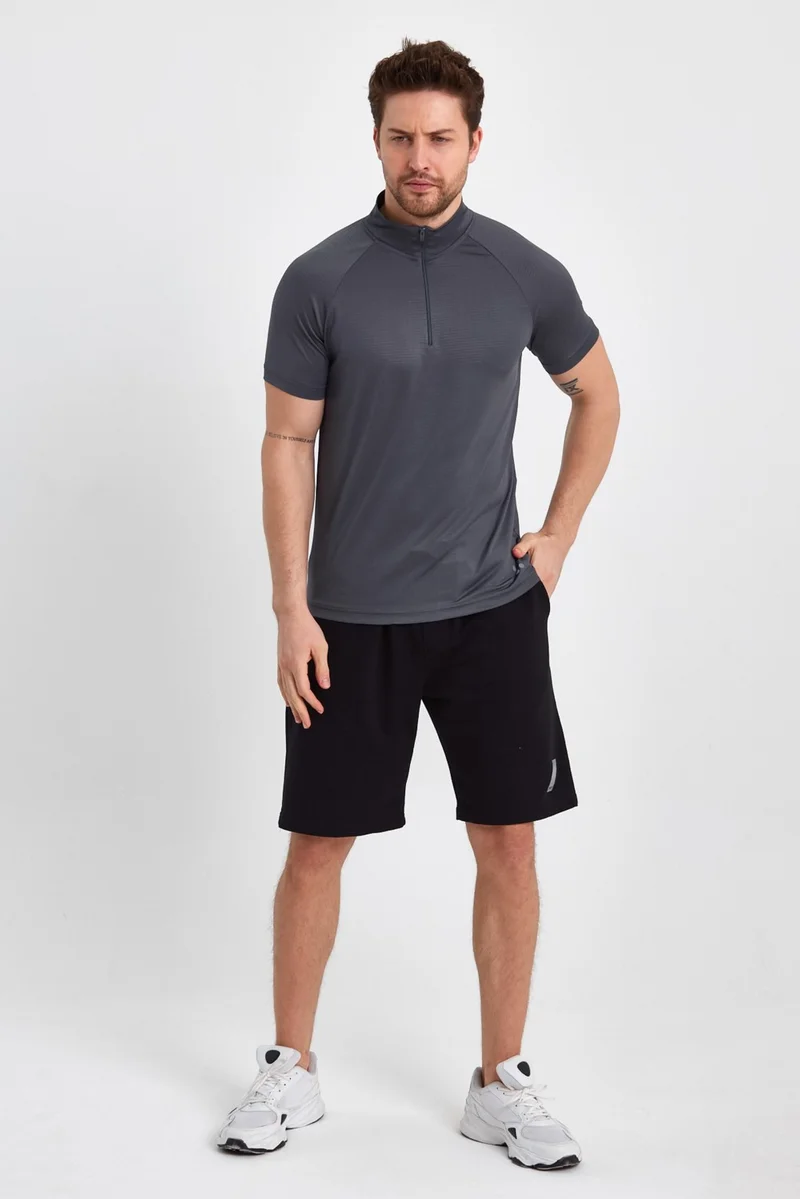 MRS Clothing Roger Breathable Sports Short Sleeve Reflective Printed Men's T-Shirt Smoked