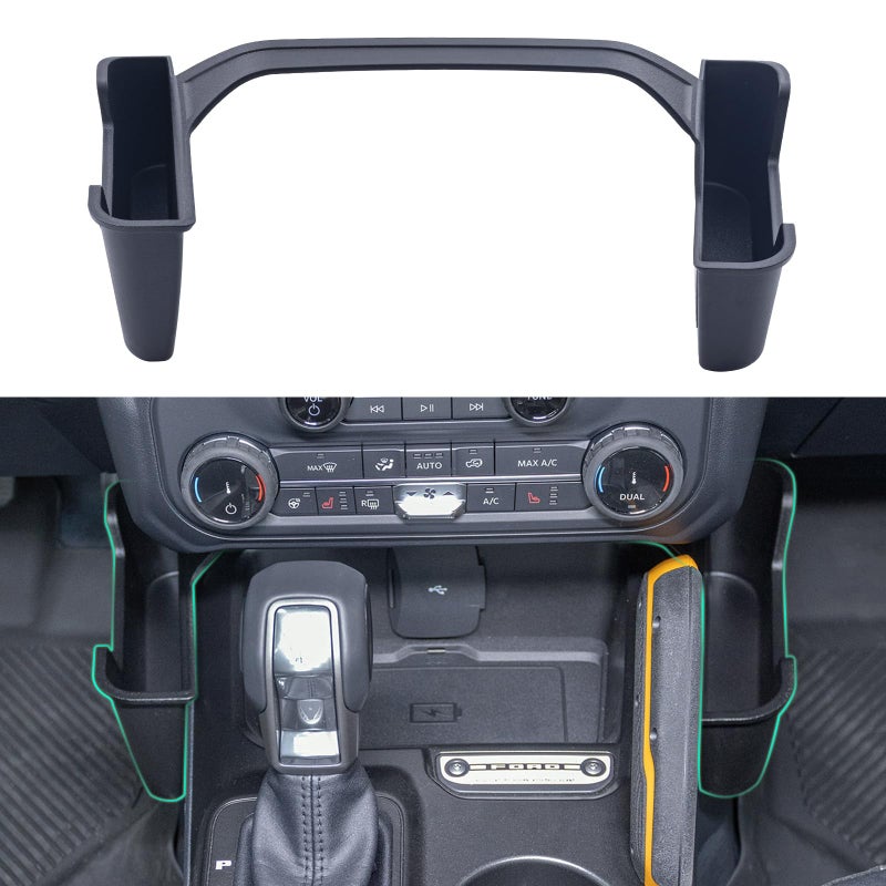 TOPINSTALL Gear Shifter Organizer Compatible with 20212025 Ford Bronco Center Console Gear Side Storage Box Tray Interior Accessories for Bronco 24Door