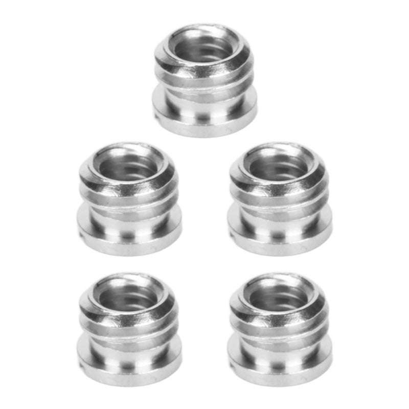 5pcs 1/4in Female to 3/8in Male Convert Screw Adapter Copper for DSLR SLR Camera Monopod Tripod - Image 2