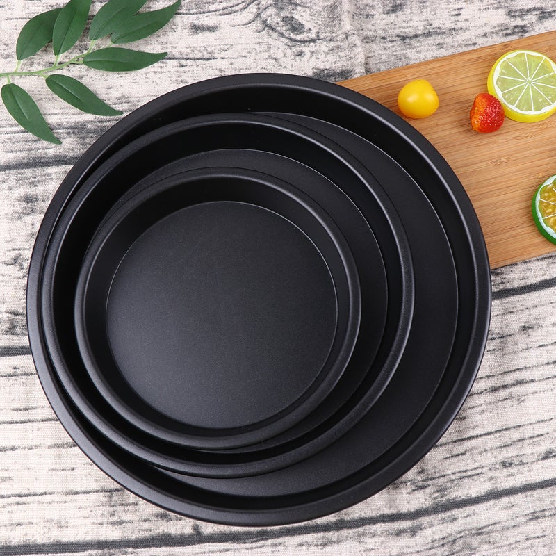 🍳 3 قطع صينية خبز غير لاصقة للأفران المنزلية والميكروويف مقاس 6 بوصات باللون الأسود - Image 3