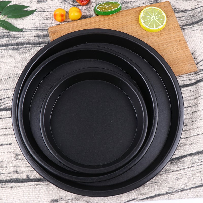 🍳 3 قطع صينية خبز غير لاصقة للأفران المنزلية والميكروويف مقاس 6 بوصات باللون الأسود - Image 5