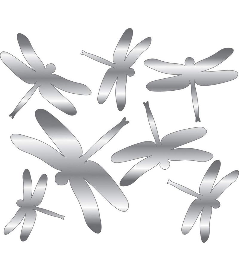 DIY Mirror Wall Dragonflies Sticker,Creative Dragonfly Wall Mirror Sticker,3D Wall Mirror Sticker, Wall Mirror Decal (Silver, 15PCS Style A)
