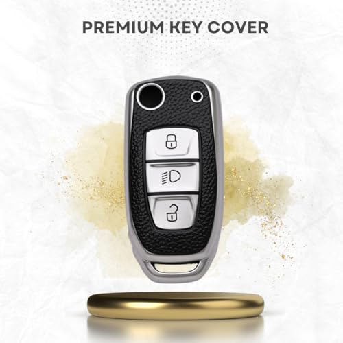 Keycept TPU Leather Key Cover for Tata Nexon | Curvv | Altroz | Harrier | Punch | EV | Safari and Facelift 3 Button flip Key. - Image 4
