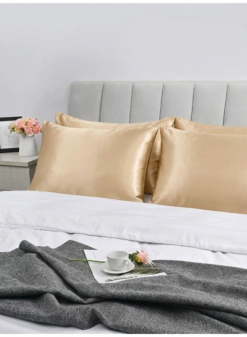 غطاء وسادة ساتان قطعتان مقاس ‎20×29‎ بوصة، ناعم كالحرير ومناسب للشعر والبشرة، غطاء وسادة قابل للتنفس للنوم مع إغلاق بنمط الظرف ✨ - Image 5