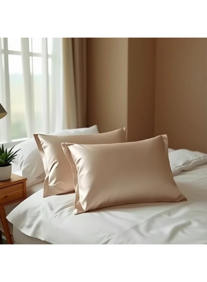 غطاء وسادة ساتان قطعتان مقاس ‎20×29‎ بوصة، ناعم كالحرير ومناسب للشعر والبشرة، غطاء وسادة قابل للتنفس للنوم مع إغلاق بنمط الظرف ✨ - Image 2
