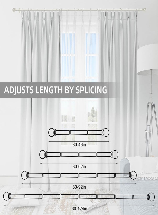 Thestoa Nickel Curtain Rods for Windows 48 to 84-92 Inch, Stainless Steel Long Curtain Rods for Bedroom, Living Room, Kitchen, Farmhouse, Outdoor - Image 5