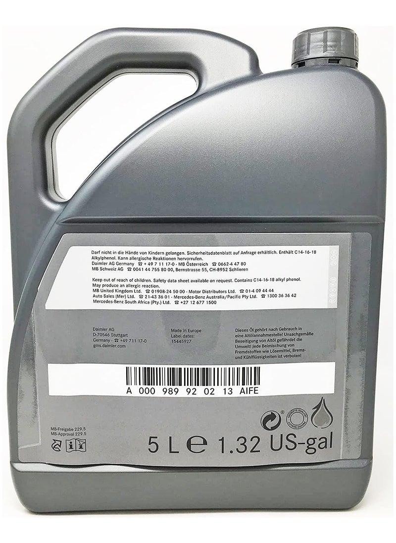 Mercedes-Benz Genuine Mercedes-Benz 5W-40 Engine Oil - MB 229.5 [5 Liters]  - Image 3