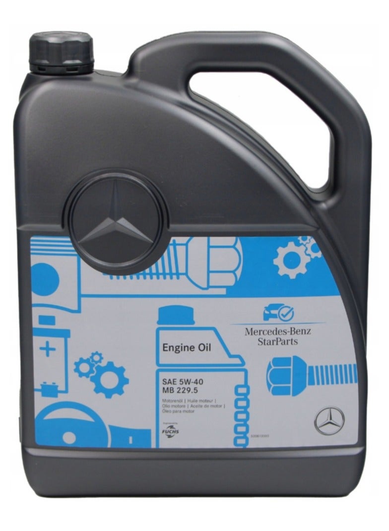مرسيدس بنز زيت محرك مرسيدس بنز SAE 5W-40 الأصلي - MB 229.5 [5 لترات] - Image 1