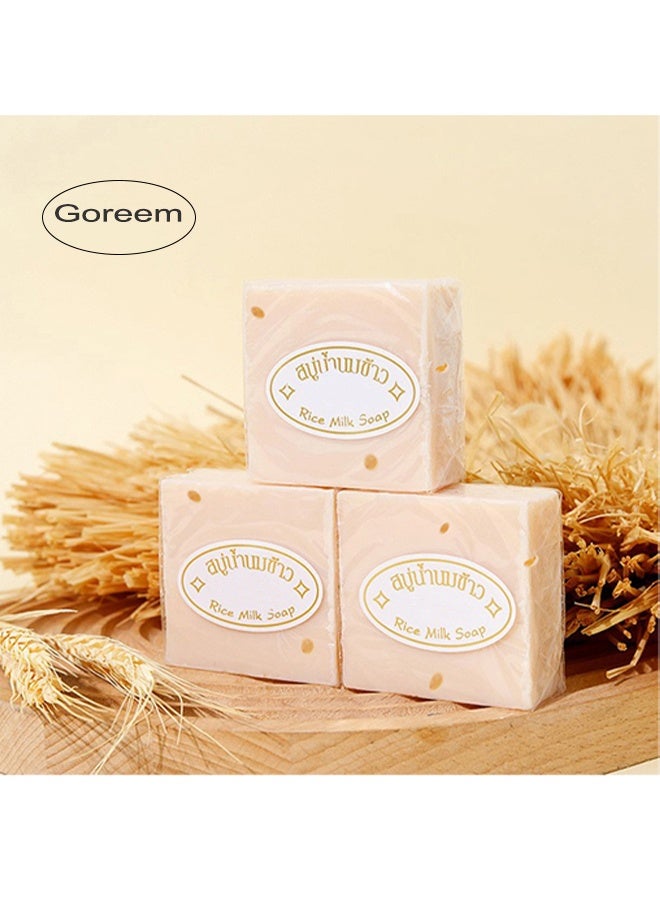 JoyPretty Rice Collagen Essential Oil Soap，Thai Rice Soap Original Thai Handmade Soap Rice Milk Soap Whitening Soap Goat Milk Soap Handmade Soap - Image 2