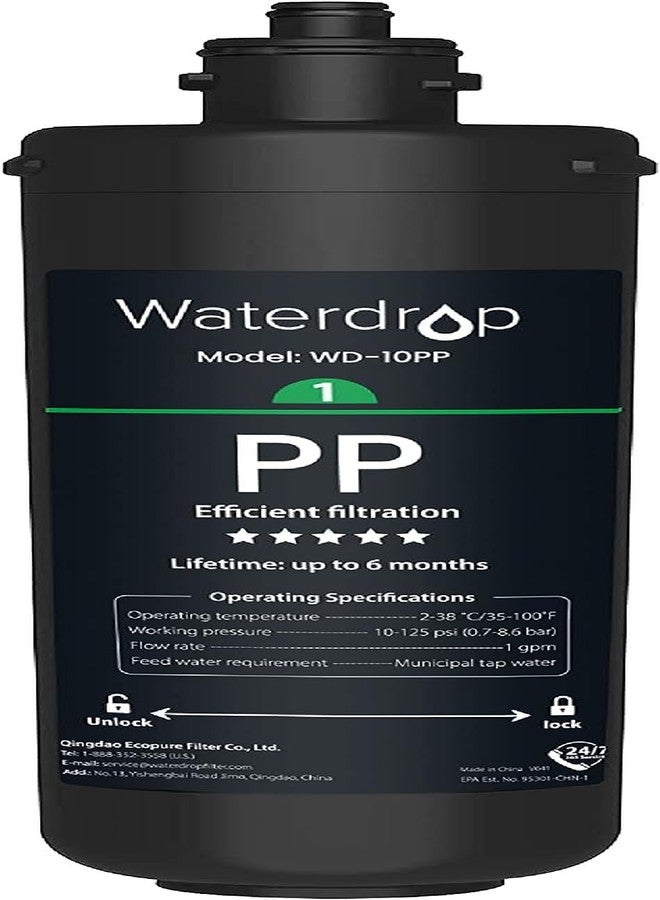 ووتر دروب فلتر المياه Waterdrop WD-10PP أسفل الحوض، بديل لنظام فلتر المياه Waterdrop TSA & TSB &TSB-CM ثلاثي المراحل أسفل الحوض - Image 1