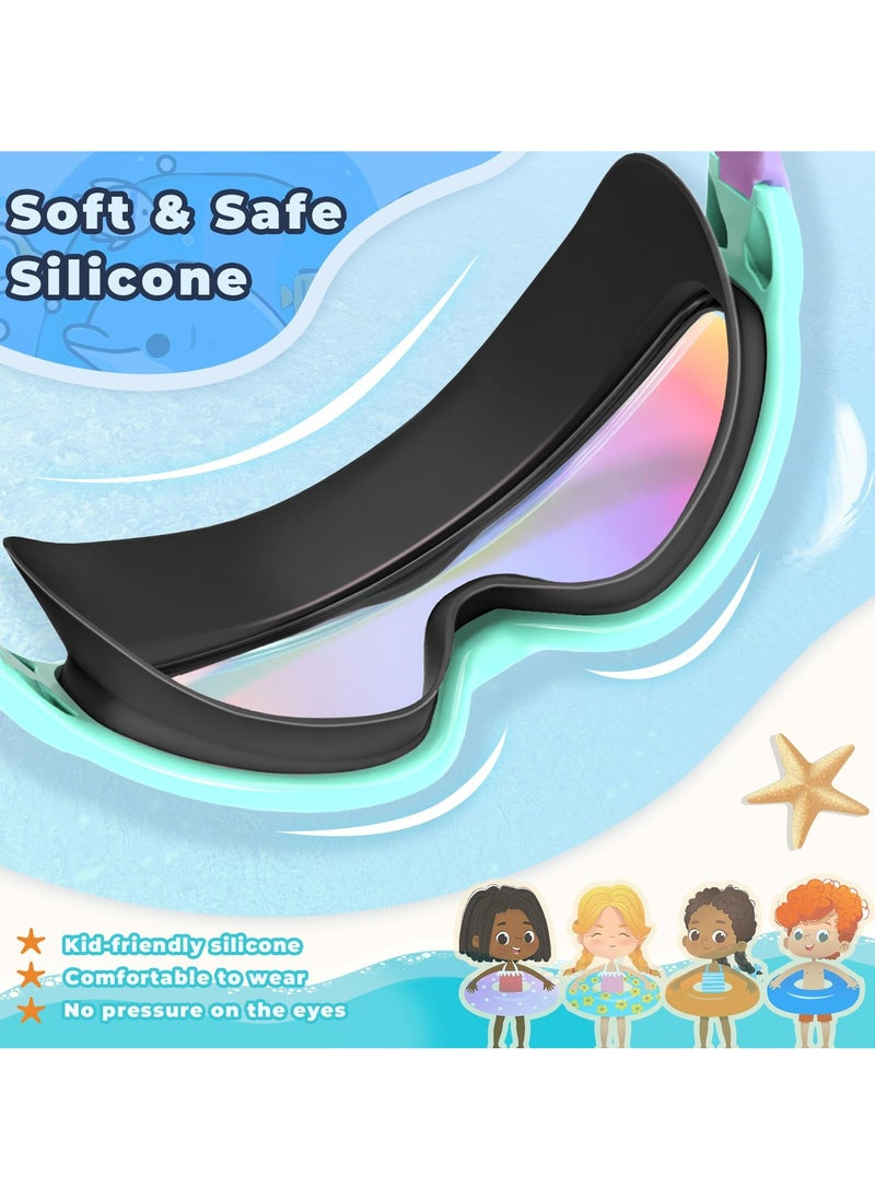 Dominy 2 Pack Kids Swim Goggles for 3-15 UV Protection Anti-Fog Pool Water Swimming Goggles For Boys Girls Youth Toddler  - Image 4