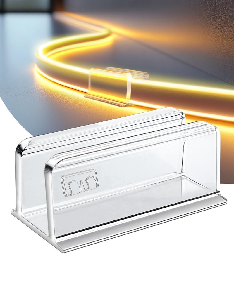 Hetyue Neon Rope Light Clips Mounting 40Pcs Clear Waterproof LED Strip Clip Brackets Adhesive Wall Mount Holder for Govee and Other Neon LED Lights Strip - Image 2