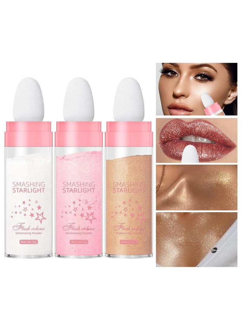 Generic Shade 01 Fairy Powder Highlighter Stick – Radiant Body & Face Glitter  - Image 5