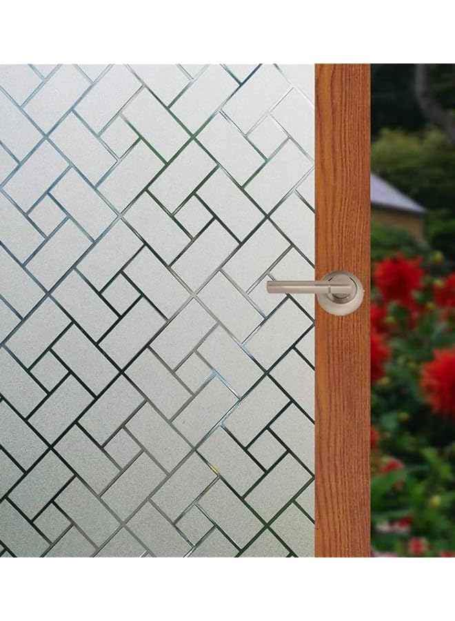 Zaboon Window Film 3D Privacy Film No Glue Self Static Cling Anti UV Removable for Home Living Room Bedroom Bathroom Kitchen Office (45X254 cm)… - Image 1