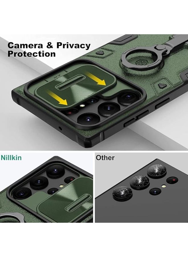 Nillkin CamShield Armor Pro Series Cover Case Designed For Samsung Galaxy S23 Ultra - Dark Green - Image 2