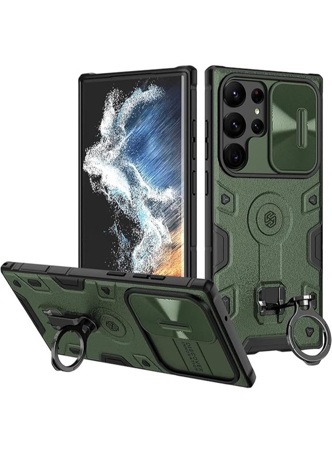 Nillkin CamShield Armor Pro Series Cover Case Designed For Samsung Galaxy S23 Ultra - Dark Green - Image 5