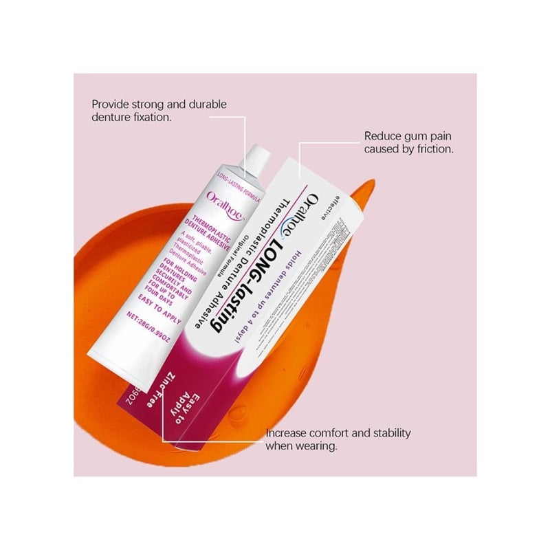 Thermoplastic Denture Adhesives, Fixed Denture Adhesives, Used to Repair and Fasten Loose Dentures, Dental Adhesives for Dentures 28G - Image 2