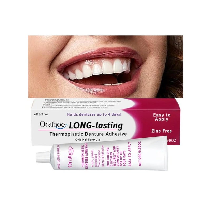 Thermoplastic Denture Adhesives, Fixed Denture Adhesives, Used to Repair and Fasten Loose Dentures, Dental Adhesives for Dentures 28G - Image 1