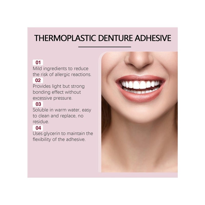 Thermoplastic Denture Adhesives, Fixed Denture Adhesives, Used to Repair and Fasten Loose Dentures, Dental Adhesives for Dentures 28G - Image 5