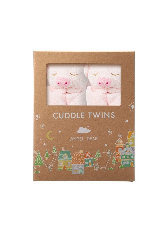 Angel Dear - Pink Piggy, Cuddle Twins Blankie Set - Image 1