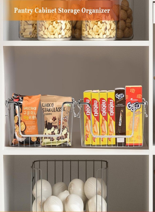 Orgneas Stacking Freezer Organizer Bins for 5.0Cu.Ft Chest Freezer, Small Stackable Chest Freezer Baskets Metal Wire Kitchen Pantry Storage Open Front Deep Freezer Bins with Foldable Handles, Set of 4 - Image 3