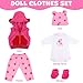 UNICORN ELEMENT 5 Pcs Baby Doll Clothes Set for 2022 Inch Dolls Cute Pattern Baby Doll Accessories with Hat Shoes for Girl Gifts Dolls Not Included - Image 4