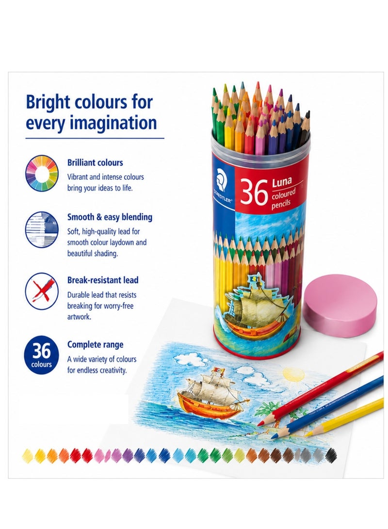 STAEDTLER 36-Piece Luna ColourPencils in Reusable Storage Tube Multicolour - Image 2