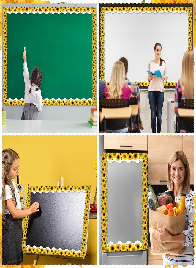 Capoda 24 Pcs Magnetic Borders for Classroom Whiteboard Summer Sunflower Bulletin Board Border Rustic Farmhouse White Wood Magnetic Strips Trim Decorations for Back to School Decor, 11.8 x 1.97 Inches - Image 5