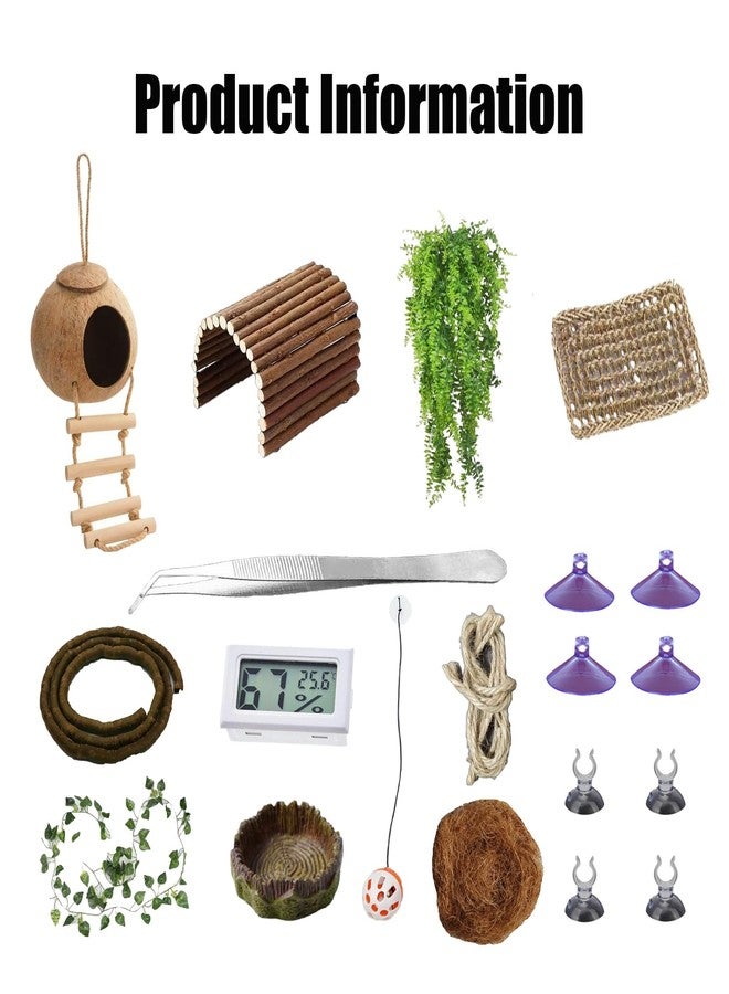 TEICCI 20items Bearded Dragon Tank Accessories Set,20-Piece Kit Leopard Gecko Tank Accessories with Reptile Bridge,Bearded Dragon Hammock,Decor Suitable for Lizards, Geckos, and Chameleons - Image 5