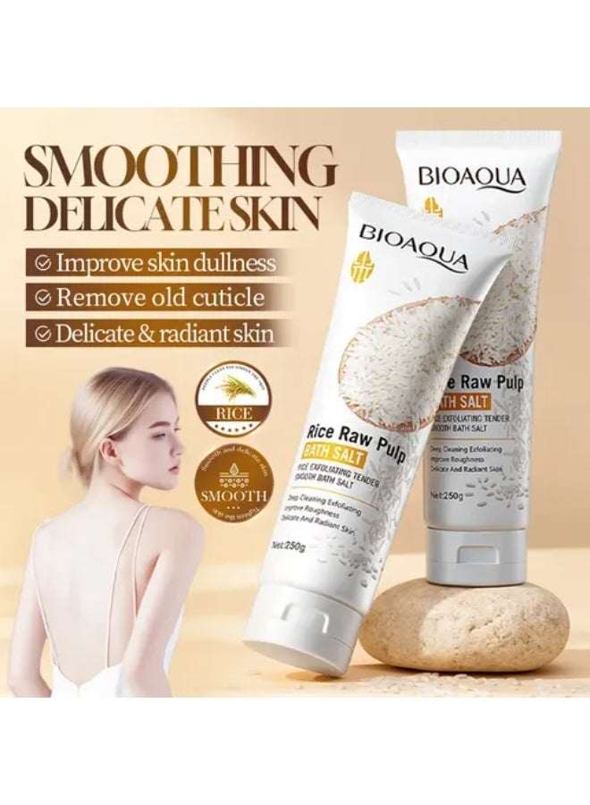 BIOAQUA 250g Rice Exfoliating Tender Smooth Bath Salt With Rice Raw Pulp Extract For Body Wash Improving Roughness Rice Pure Extract Exfoliating And Moisturizing Body Lotion Bath Salt - Image 3