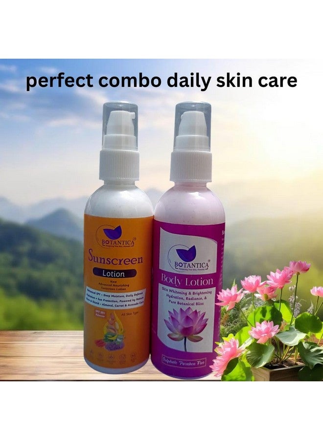 BOTANTICA Herbals Lotus extract nourish Daily Nourishing Body Lotion | Moisturises and Nourishes Skin |Sunscreen SPF 50 | For Normal & Combination Skin - 100g x Pack of 2 - Image 2