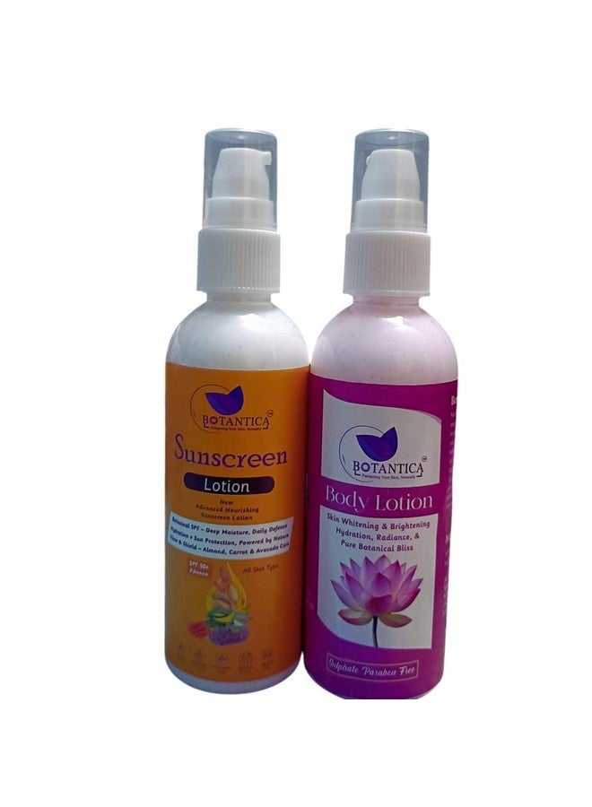 BOTANTICA Herbals Lotus extract nourish Daily Nourishing Body Lotion | Moisturises and Nourishes Skin |Sunscreen SPF 50 | For Normal & Combination Skin - 100g x Pack of 2 - Image 1
