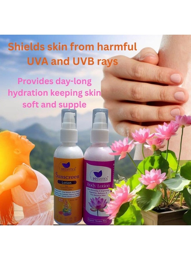 BOTANTICA Herbals Lotus extract nourish Daily Nourishing Body Lotion | Moisturises and Nourishes Skin |Sunscreen SPF 50 | For Normal & Combination Skin - 100g x Pack of 2 - Image 5