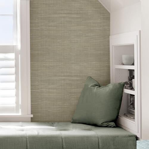 NuWallpaper Neutral Grasscloth Peel & Stick Wallpaper, NUS2215 - Image 5
